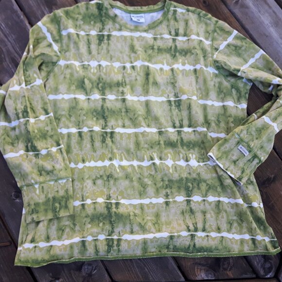 Columbia shibori tie dye Green LS 1X - Picture 1 of 3